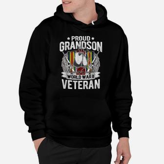Proud Grandson Of A World War 2 Veteran Military Family Gift Hoodie | Crazezy