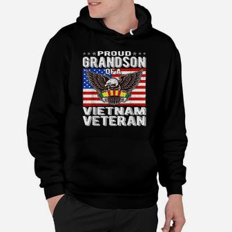 Proud Grandson Of Vietnam Veteran Patriotic Military Family Hoodie | Crazezy