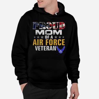 Proud Mom Of A Air Force Veteran American Flag Military Gift Hoodie | Crazezy AU