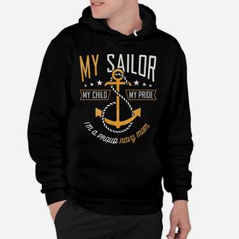 Proud Navy Mother For Moms Of Sailors Proud Mom Navy Family Hoodie | Crazezy