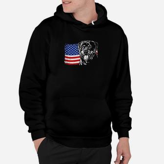 Proud Rottweiler American Flag Hoodie | Crazezy