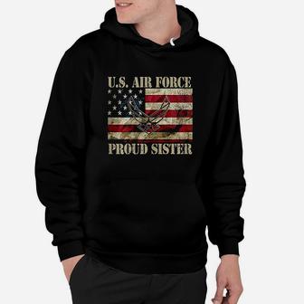Proud Sister Us Air Force Vintage Usa Flag Retro Girls Hoodie | Crazezy UK