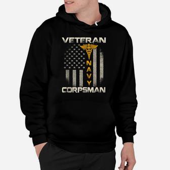 Proud Veteran Navy Corpsman T-Shirt Gifts For Men Hoodie | Crazezy