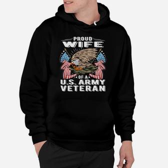 Proud Wife Of A Us Army Veteran - Military Vet's Spouse Gift Hoodie | Crazezy