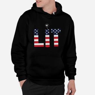 Psalm Life American Flag Lit Fourth Of July Hoodie | Crazezy UK