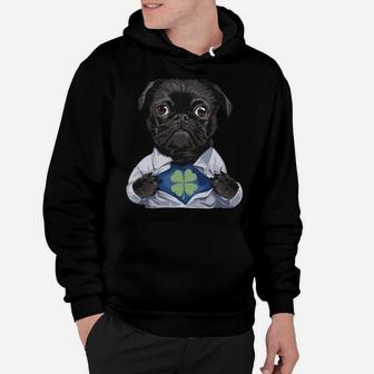 Pug Irish Clover Shirt St Patrick Day Dog Lover Gift Hoodie | Crazezy AU