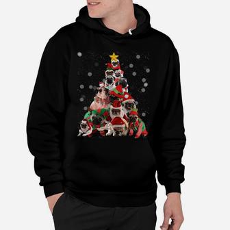 Pugs Christmas Tree Lights Funny Dog Xmas Gift Sweatshirt Hoodie | Crazezy