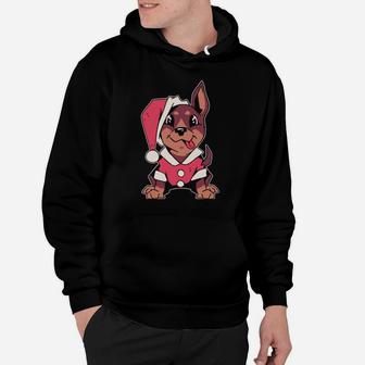 Puppy With Santa Costume Hoodie - Monsterry