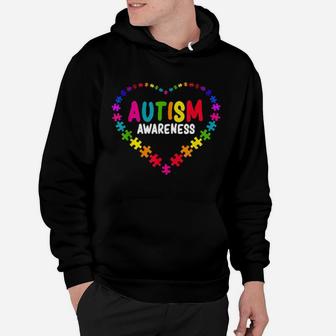 Puzzle Hearts Autism Awareness Autistic Autism Moms Hoodie - Monsterry