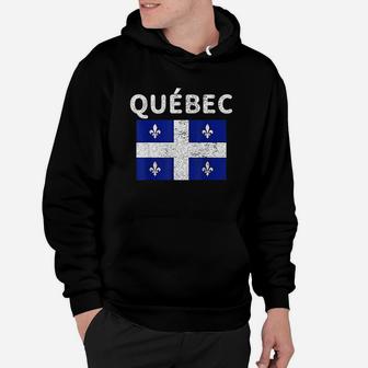 Québec Quebec Quebecois Flag Canada Vintage Retro Hoodie | Crazezy UK
