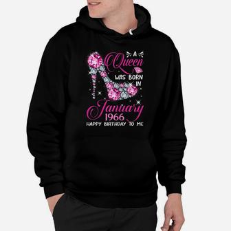 Queens Are Born In January 1966 Gift 55Th Birthday Gift Hoodie | Crazezy