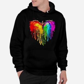 Rainbow Dragon Lgbt Heart Hoodie - Monsterry