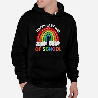 Rainbow Happy Last Day Of School Teacher Boys Girls Kids Hoodie | Crazezy DE