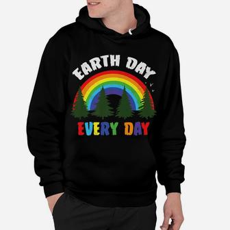 Rainbow Pine Every Day Is Earth Day Gift Idea Hoodie | Crazezy