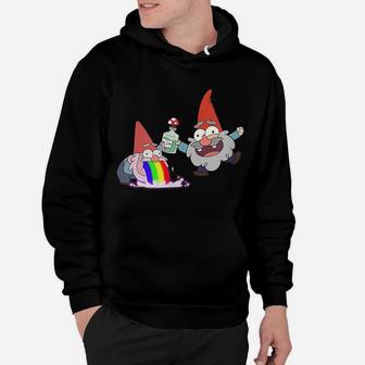 Rainbow Puking Party Gnome Gravity Inspired Big Dipper Falls Hoodie | Crazezy