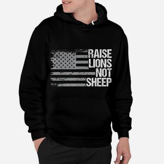 Raise Lions Not Sheep - American Patriot - Patriotic Lion Hoodie | Crazezy UK