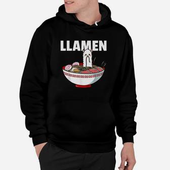Ramen Llama Noodle Llamen Japanese Bowl Cup Miso Hoodie | Crazezy UK