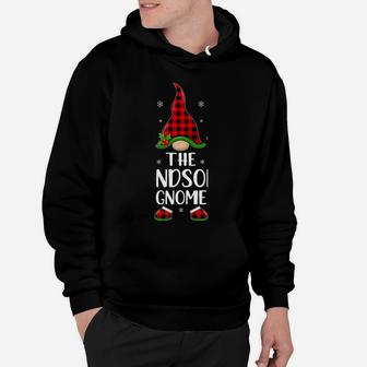 Red Buffalo Plaid Matching The Handsome Gnome Christmas Hoodie | Crazezy UK