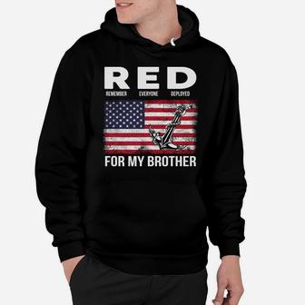 Red For My Brother American Soldiers Support Red Friday Hoodie | Crazezy UK