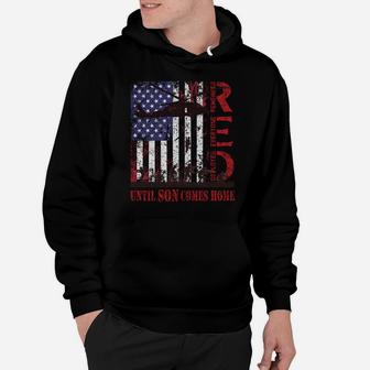 Red Friday For My Son Us Flag Army Military Deployed Veteran Hoodie | Crazezy