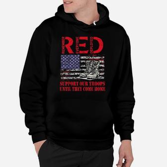 Red Friday Military Support Our Troops Us Flag Army Navy Hoodie | Crazezy