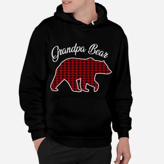 Red Plaid Grandpa Bear Matching Christmas Pajama Family Hoodie | Crazezy