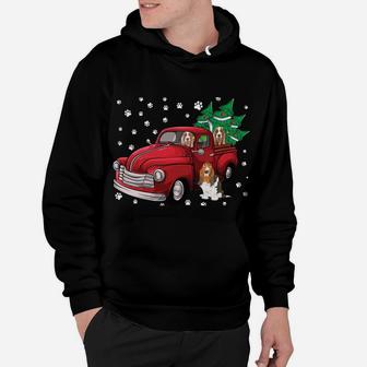 Red Truck Merry Christmas Tree Basset Hound Christmas Hoodie | Crazezy CA