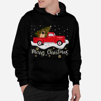 Red Truck Merry Christmas Tree Pug Christmas Hoodie | Crazezy CA