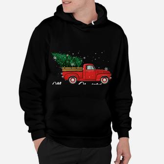 Red Truck Pick Up Christmas Tree Retro Vintage Xmas Gifts Hoodie | Crazezy CA