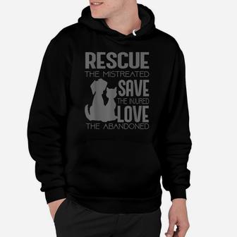 Rescue Save Love Animal Rescue Dog Cat Lovers Cute Gift Hoodie | Crazezy CA