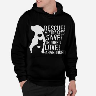 Rescue Save Love Animal Rescue, Dog Lover Cat Lover Hoodie Hoodie | Crazezy DE