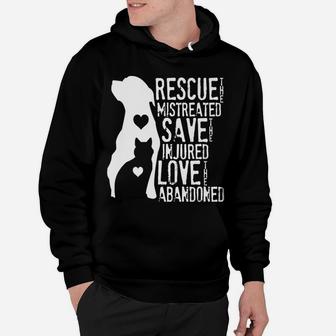 Rescue, Save, Love Animal Rescue, Dog Lover Cat Lover Shirt Hoodie | Crazezy UK