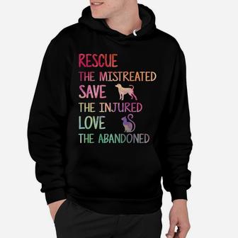Rescue Save Love Pet Animal Shelter Volunteer Gifts Sleeve Hoodie | Crazezy UK