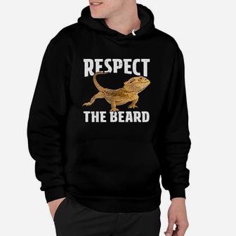 Respect The Beard Bearded Dragon Dad Mom Hoodie | Crazezy