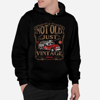 Retired Firefighter Gift Grandpa Antique Vintage Fire Truck Hoodie | Crazezy