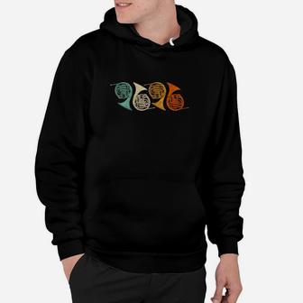 Retro 70s Funny French Horn For French Horn Player Hoodie - Thegiftio UK