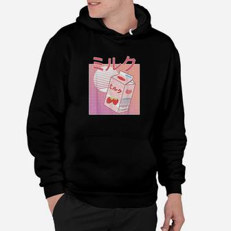 Retro 90S Japanese Strawberry Milk Aesthetic Kawaii Carton Hoodie | Crazezy