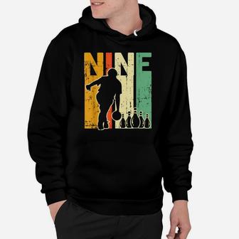 Retro 9Th Birthday Bowling Design Turning 9 Bowler League Hoodie | Crazezy
