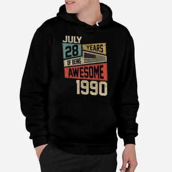 Retro Awesome Born In July 1990 28Th Birthday Gift 28 Years Hoodie | Crazezy CA