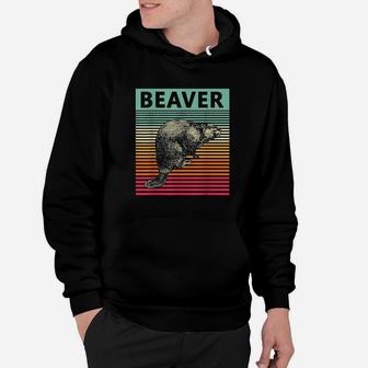 Retro Beaver Vintage Beaver Hoodie | Crazezy