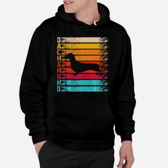 Retro Distressed Dachshund Silhouette Dog Lover Hoodie - Monsterry UK