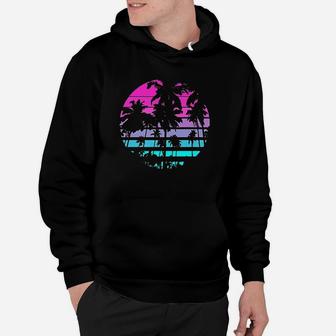 Retro Eighties 80S And 90S Beach Style Design With Palm Trees Hoodie | Crazezy AU