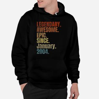 Retro Legendary Since January 2004 T Shirt 15 Years Old Hoodie | Crazezy