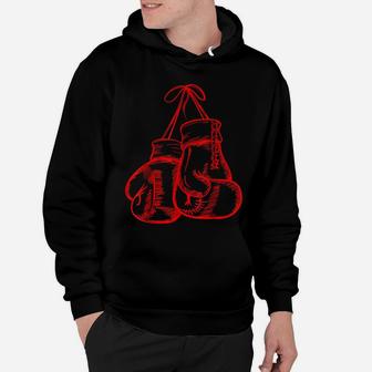 Retro Love Red Boxing Gloves Gifts Boxer Gift Hoodie | Crazezy