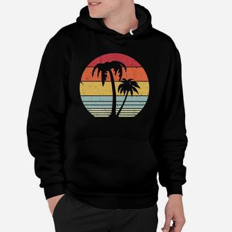 Retro Tropical Cool Palm Tree Summer Vacation Hoodie - Seseable