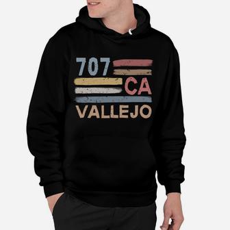 Retro Vallejo Area Code 707 Residents State California Hoodie | Crazezy