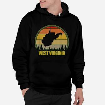 Retro Vintage Sunset Trees State Of West Virginia Hoodie | Crazezy