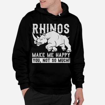Rhino Shirt Happy Gift Idea Animal Rights Pachyderm Hoodie | Crazezy UK