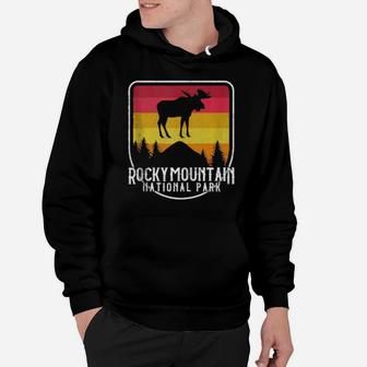 Rocky Mountain National Park Vintage Distressed Moose Hoodie - Monsterry UK