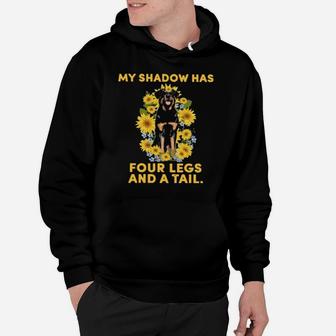 Rottweiler Sunflower My Shadow Has Four Legs And A Tail Hoodie - Monsterry AU